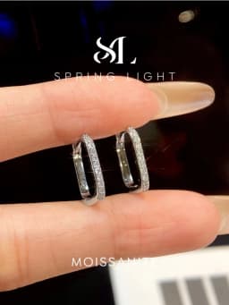 Real Moissanite Diamond Hoop Earrings For Women Anniversary Party Fashion Luxry High Quality Fashion Jewelry