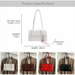 Soft PU Leather Women Shoulder Bag Large Capacity Square Shape Retro Handbag Lightweight Underarm Bag Women Female