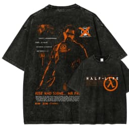 Half Life Washed T-shirt 2026 New Model personality Clothes shirt Year round clothing Streetwear Trendy high quality Breathable
