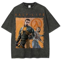 Half Life Washed T-shirt 2026 New Model personality Clothes shirt Year round clothing Streetwear Trendy high quality Breathable