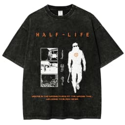 Half Life Washed T-shirt 2026 New Model personality Clothes shirt Year round clothing Streetwear Trendy high quality Breathable