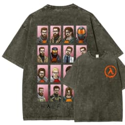 Half Life Washed T-shirt 2026 New Model personality Clothes shirt Year round clothing Streetwear Trendy high quality Breathable