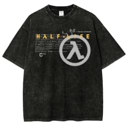 Half Life Washed T-shirt 2026 New Model personality Clothes shirt Year round clothing Streetwear Trendy high quality Breathable