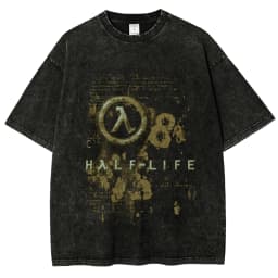Half Life Washed T-shirt 2026 New Model personality Clothes shirt Year round clothing Streetwear Trendy high quality Breathable