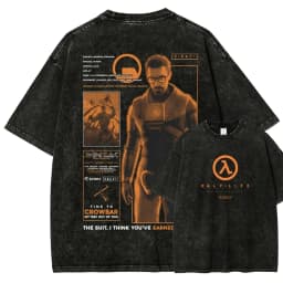 Half Life Washed T-shirt 2026 New Model personality Clothes shirt Year round clothing Streetwear Trendy high quality Breathable