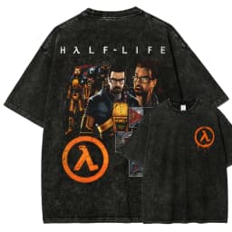 Half Life Washed T-shirt 2026 New Model personality Clothes shirt Year round clothing Streetwear Trendy high quality Breathable