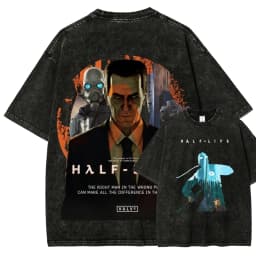 Half Life Washed T-shirt 2026 New Model personality Clothes shirt Year round clothing Streetwear Trendy high quality Breathable