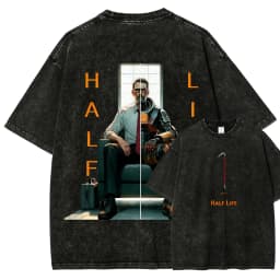 Half Life Washed T-shirt 2026 New Model personality Clothes shirt Year round clothing Streetwear Trendy high quality Breathable