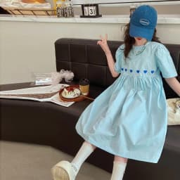 Summer Kids Blue Girls Dress 2026 Fashion Birthday Loose Casual Dresses Children Vestido Beach Dress for Girl Teen 8 10 12 14 Y