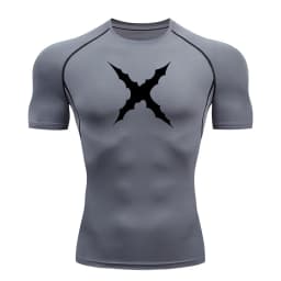 Bandai One Piece Luffy Scar Print Compression T-shirt Men Anime Fitness Gym Quick Dry Sportswear Breathable Streetwear Top