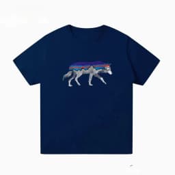 Pat Outdoor Men's and Women's Summer Wolf Print Pure Cotton Short-sleeved T-shirts Are Simple and Fashionable