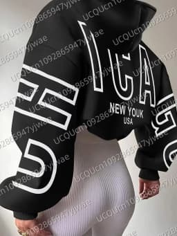Autumn and Winter Women's Sweatshirt New York USA Graphic Hooded Hoodies Unisex Pullovers Hip Hop Men Hoodie Tops