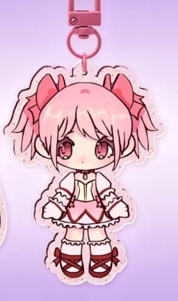 3 Inch Homura Madoka Charms Glitter Keychain Anime Themed Charm for Keys