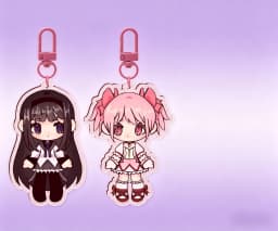 3 Inch Homura Madoka Charms Glitter Keychain Anime Themed Charm for Keys
