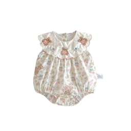 Summer Newborn Baby Girl Romper - Korean Style Cute Bear Bodysuit, Thin Pure Cotton Onesie