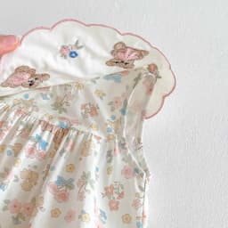 Summer Newborn Baby Girl Romper - Korean Style Cute Bear Bodysuit, Thin Pure Cotton Onesie