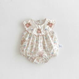 Summer Newborn Baby Girl Romper - Korean Style Cute Bear Bodysuit, Thin Pure Cotton Onesie