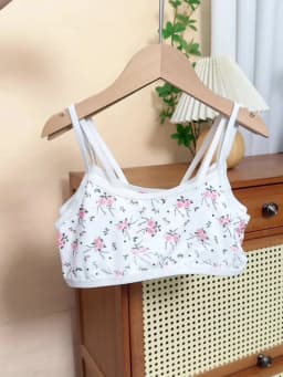 3 pcs girls' underwear, small tank tops, comfortable, simple and fashionable, floral print camisole underwear