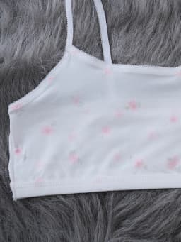 3 pcs girls' underwear, small tank tops, comfortable, simple and fashionable, floral print camisole underwear