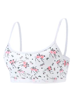 3 pcs girls' underwear, small tank tops, comfortable, simple and fashionable, floral print camisole underwear
