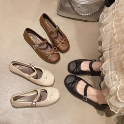 Sweet Women's Pearl Bow Tie Sandals Versatile Comfortable Low Heel Toe-covering Slippers Non-slip Soft Flat Summer Dresses Flats