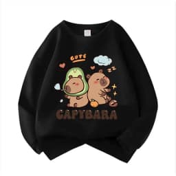 90s Y2k Unisex Crew Neck Kid Hoodie Capybara Hoodies Manga Kids Children's Sweatshirt Cute Capibara Hoody for Boys Girls
