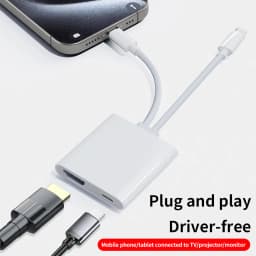USB C and Lighting to HDMI Adapter for iPhone to TV Sync Screen Digital AV Adapter Compatible for iPhone 17 16 15 iPad