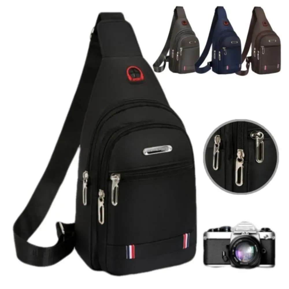 Casual Oxford Cloth Men Messenger Bags Black Blue Grey Brown USB Charge Port Sling Chest Bag Rectangle Men Crossbody Bag Male