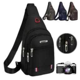 Casual Oxford Cloth Men Messenger Bags Black Blue Grey Brown USB Charge Port Sling Chest Bag Rectangle Men Crossbody Bag Male