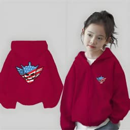 Children Hoodie Zip Up Cardigan Kid 3-12 Year Tops Cody Rhodes Wrestling Match Print Pattern Girl Pink Boy Black Coat Hoodies