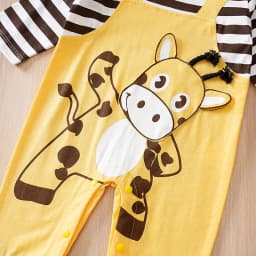 Newborn Baby Rompers Elephant & Giraffe Print Striped Long Sleeve Cotton Soft Jumpsuit Fall Winter Outfit for Toddler Boys Girls