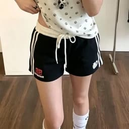 Y2K American Retro Letter Printed Sportswear Women's Summer New Style Sexy Loose Multi-Functional Hot Pants High Waist Straight