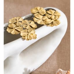 Yhpup 53*62mm Stainless Steel Metal Petal Flower Big Stud Earrings for Women 2026 Fashion Golden Statement Jewelry Waterproof