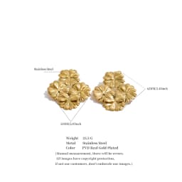 Yhpup 53*62mm Stainless Steel Metal Petal Flower Big Stud Earrings for Women 2026 Fashion Golden Statement Jewelry Waterproof
