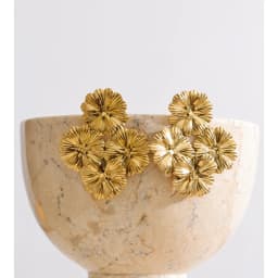 Yhpup 53*62mm Stainless Steel Metal Petal Flower Big Stud Earrings for Women 2026 Fashion Golden Statement Jewelry Waterproof