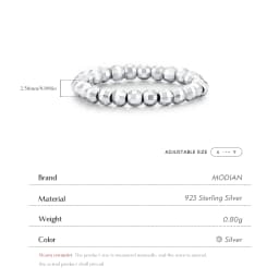 MODIAN 925 Sterling Sliver Simple Stackable Geometric Beaded Rings Trendy Sparkling Beads Finger Ring For Women Fine Jewelry