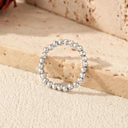 MODIAN 925 Sterling Sliver Simple Stackable Geometric Beaded Rings Trendy Sparkling Beads Finger Ring For Women Fine Jewelry