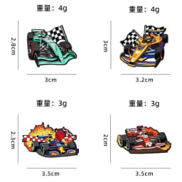 8pcs Creative Sports Car Enamel Pins Set Cartoon Brooch Lapel Pin Badge for Backpack Clothing Fashion Jewelry Accessory