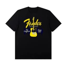 Fender EST 1946 Vintage Logo T-shirt Men Women Casual Cotton Short Sleeve Tee Rock Music Guitar Fans Unisex Tops