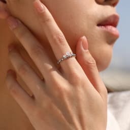 MODIAN Three D Color Moissanite Finger Ring 925 Sterling Sliver Sparkling Lab Diamond Swings Beaded Rings For Women Jewelry