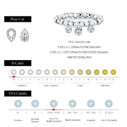 MODIAN Three D Color Moissanite Finger Ring 925 Sterling Sliver Sparkling Lab Diamond Swings Beaded Rings For Women Jewelry