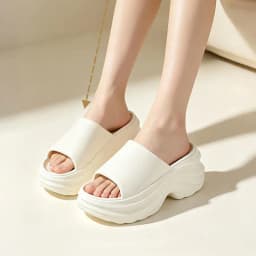 Comfort Thick Bottom Non Slip Beach Slippers Women Summer 2026 Soft EVA Platform Wedge Heel Sandals Woman Height Increase Shoes