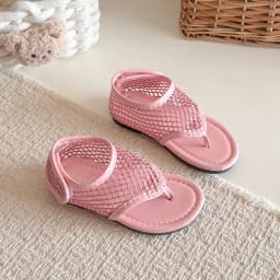 Spring Boys Girl's Flip Flop Sandals Mesh Hook-loop Breathable Chic Kid's Flat Shoe Solid Colors Anti-slip Casual Children Shoes