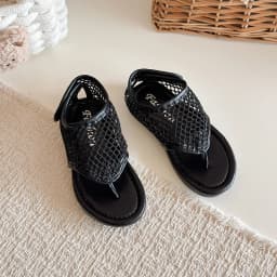 Spring Boys Girl's Flip Flop Sandals Mesh Hook-loop Breathable Chic Kid's Flat Shoe Solid Colors Anti-slip Casual Children Shoes