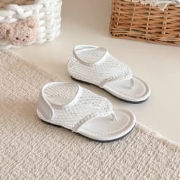 Spring Boys Girl's Flip Flop Sandals Mesh Hook-loop Breathable Chic Kid's Flat Shoe Solid Colors Anti-slip Casual Children Shoes
