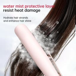 Cold Mist Hair Straightener Steam Flat Iron Anti Frizz Ceramic Coating Negative Ion Rotating Cord Straightener Curler 2 in 1