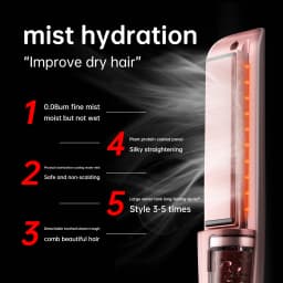 Cold Mist Hair Straightener Steam Flat Iron Anti Frizz Ceramic Coating Negative Ion Rotating Cord Straightener Curler 2 in 1