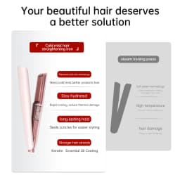 Cold Mist Hair Straightener Steam Flat Iron Anti Frizz Ceramic Coating Negative Ion Rotating Cord Straightener Curler 2 in 1