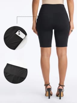 High Waisted Biker Shorts For Women With Pockets, Super Soft Tummy Control Workout Running Yoga Athletic Shorts