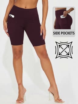 High Waisted Biker Shorts For Women With Pockets, Super Soft Tummy Control Workout Running Yoga Athletic Shorts